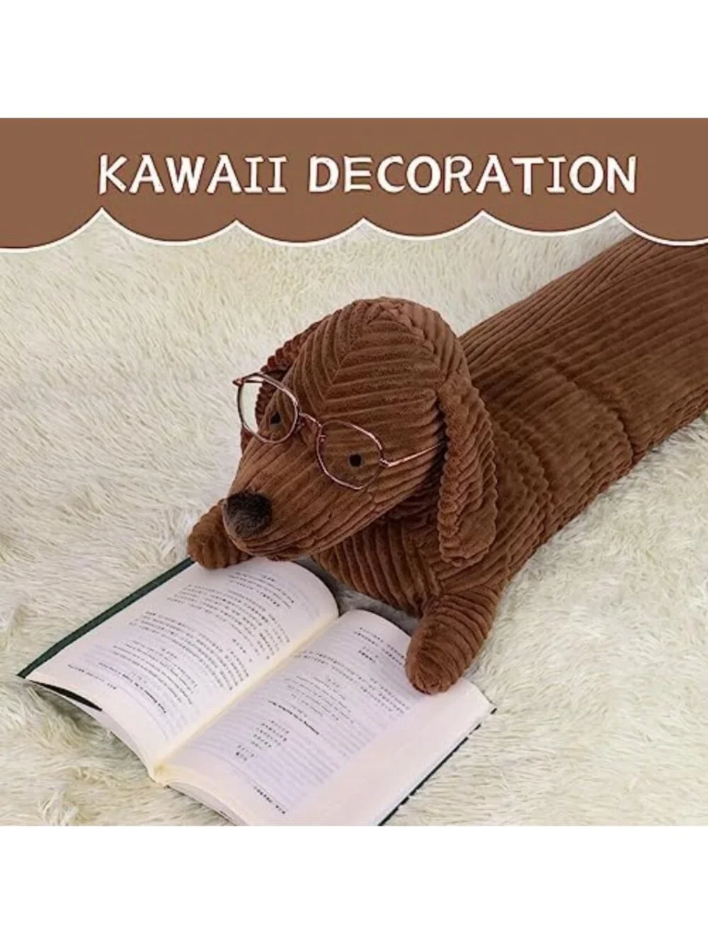 36” Plush Dachshund Stuffed Animal - Long Wiener Dog Body Pillow, Cuddly Toy
